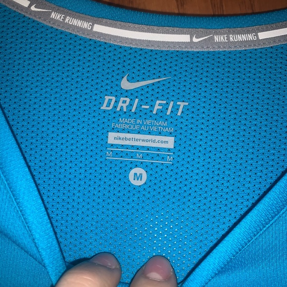 blue Nike dri-fit running long sleeve shirt - Picture 3 of 3